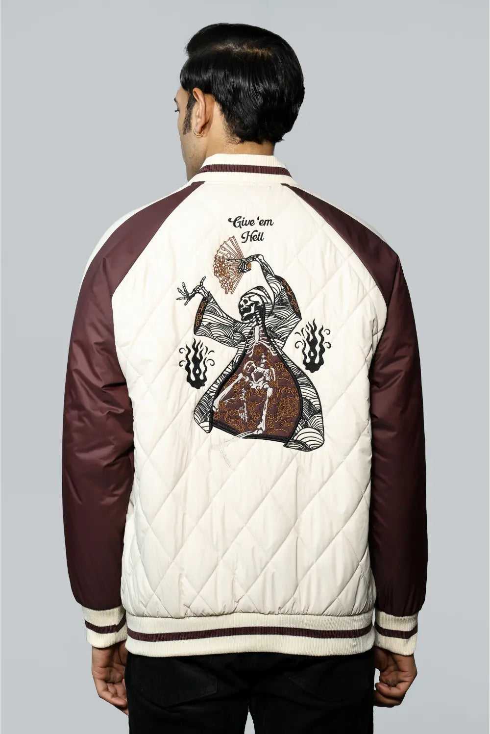 KPAAH Men’s Varsity Bomber Beige Jacket