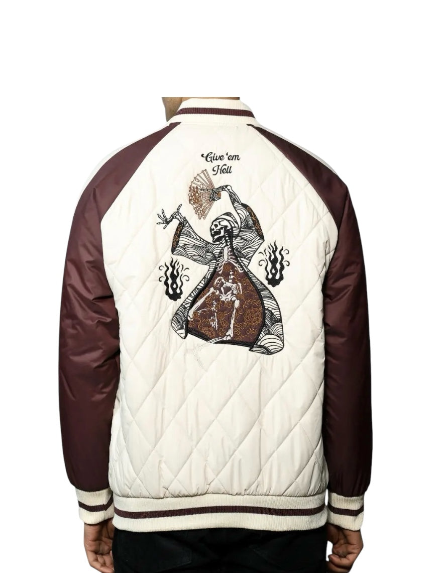 KPAAH Men’s Varsity Bomber Beige Jacket